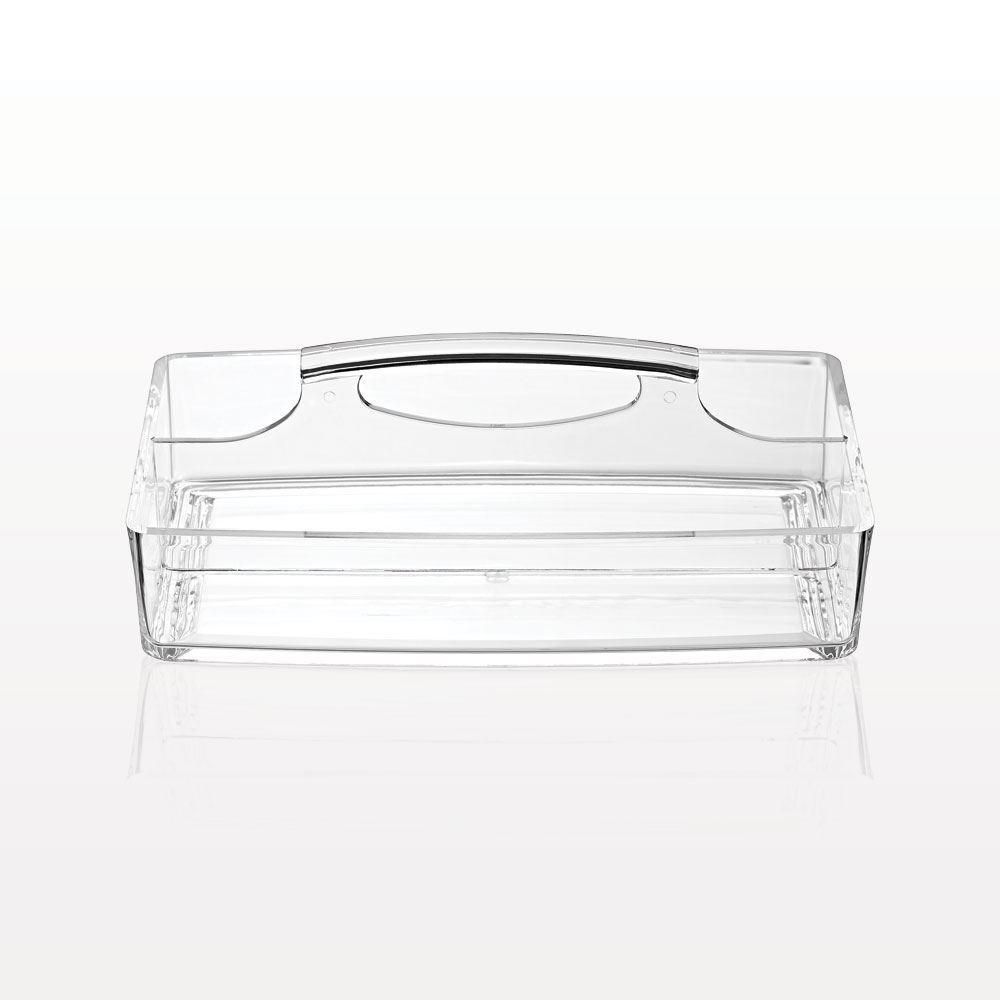 2-Compartment Rectangular Cosmetic Caddy with Carrying Handle