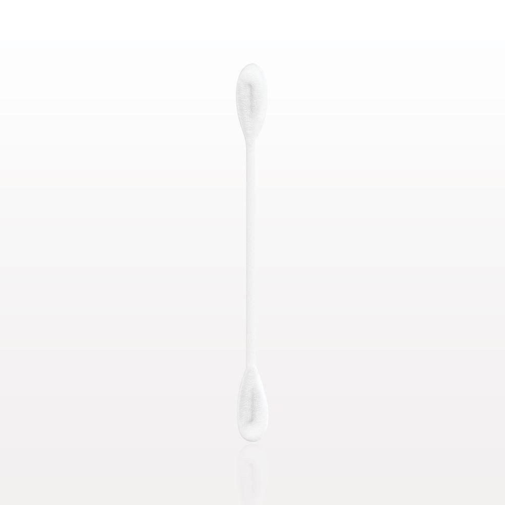 Swab, Dual Ended Flat Oval Tip, White Handle