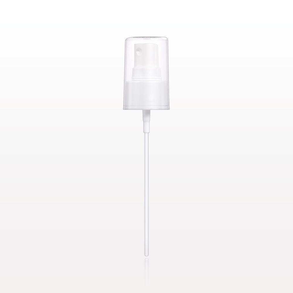 Fine Mist Sprayer with Smooth Neck, White and Overcap, Clear for 503311