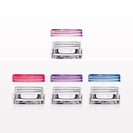 Square Clear Jar, with Blue Cap