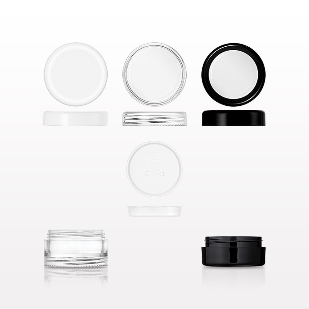 10 gram Threaded Stackable Jars with Sifter and Caps