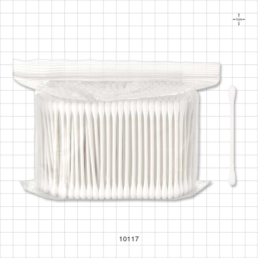 Dual Ended Round Tip Swab with White Handle