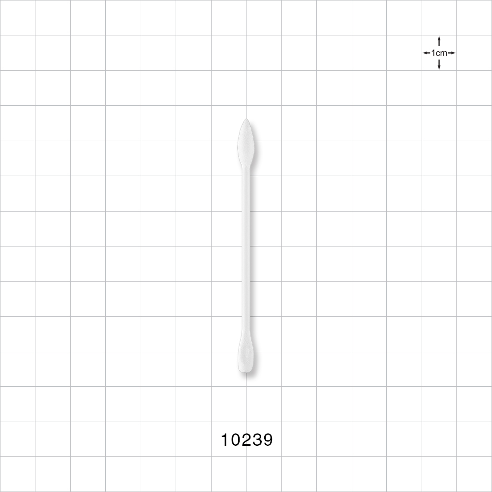 Dual Ended Point/Flat Round Tip Swab with White Handle; 50/Bag