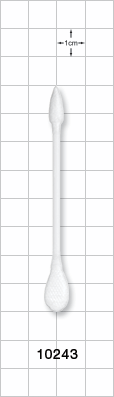 Dual Ended Point/Flat Oval Tip Swab with White Handle