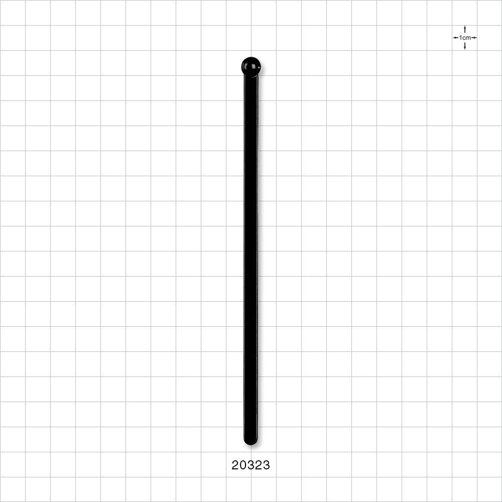 Flat Stirrer with Ball Tip, Black