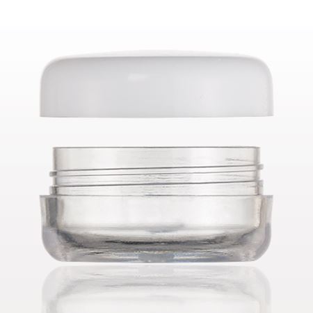 Jar with White Cap, Clear
