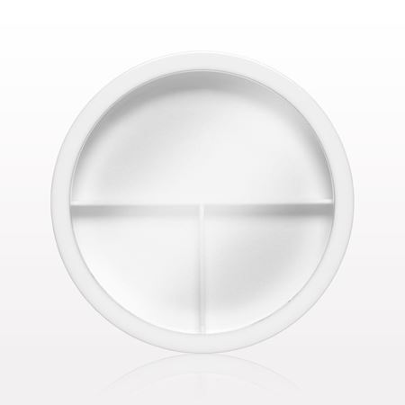 Discontinued Jar with 3 Way Divider and Cap, Ivory