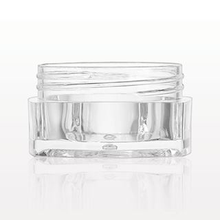 Thick Wall Square Jar, Clear