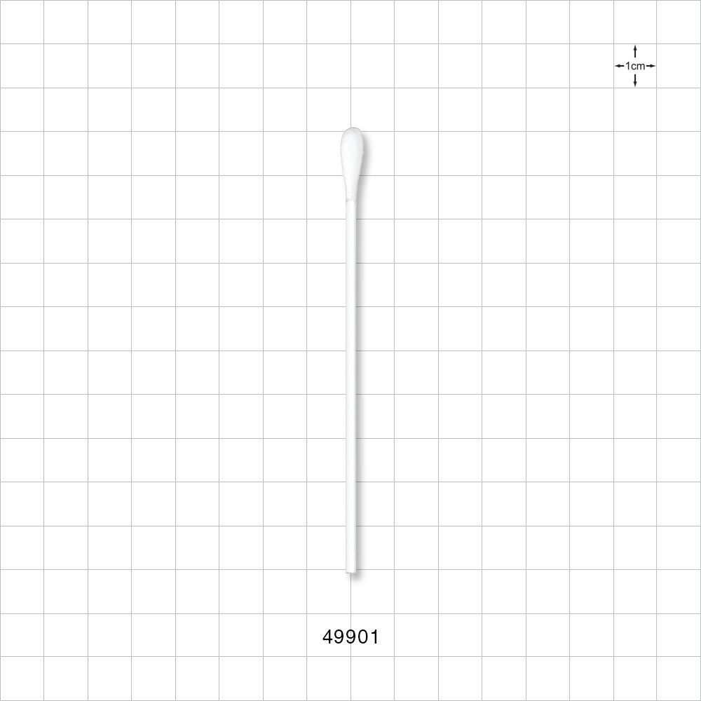 Single Round Tip Swab with White Plastic Handle