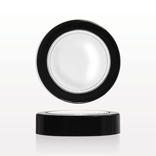 Flat Threaded Cap, Clear with Black Trim for 502206 or 502214