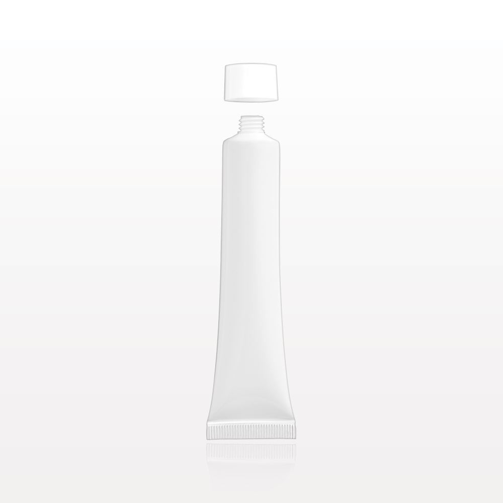 Open-Ended Tube with Foil Seal and Screw On Cap, White