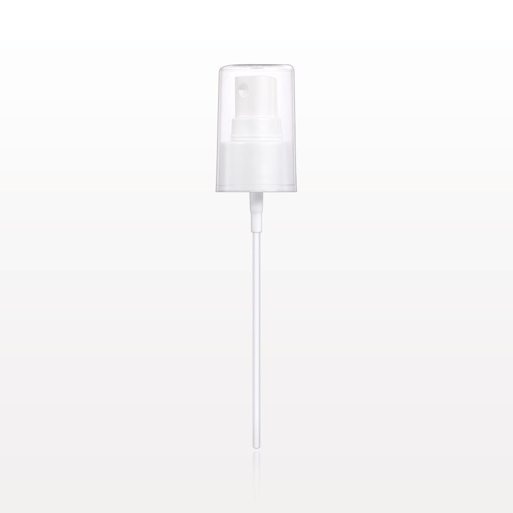 Fine Mist Sprayer with Smooth Neck, White and Overcap, Clear for 503311