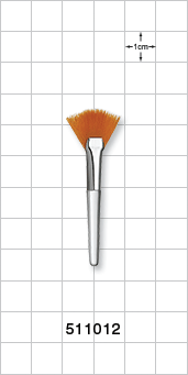 Mini Fan Brush with Clear Handle & Shiny Silver Ferrule; 2 inch