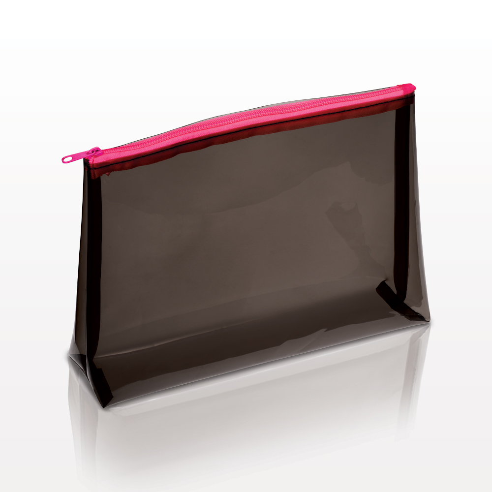Jelly Zip Cosmetic Bag with Pink Zipper