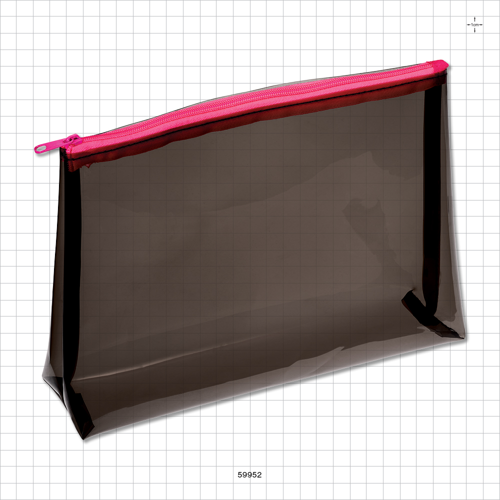 Jelly Zip Cosmetic Bag with Pink Zipper