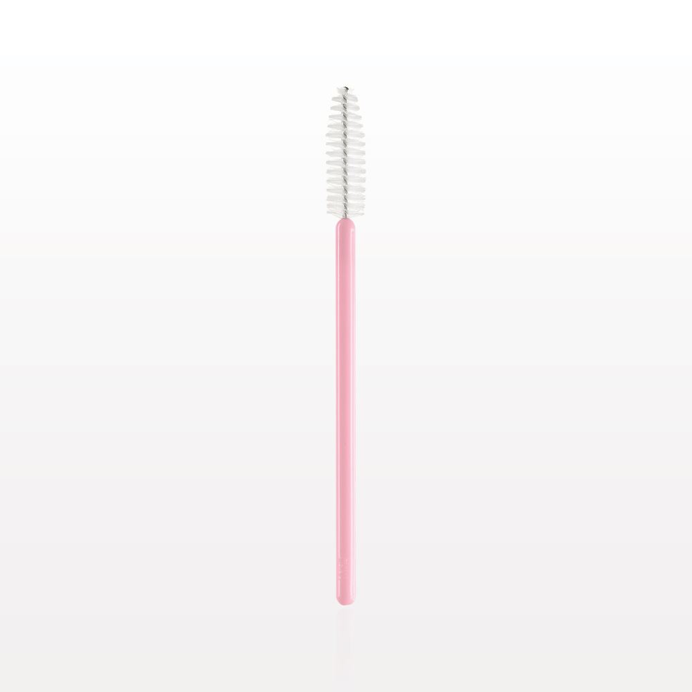 Mascara Wand with White Bristles and Pink Handle