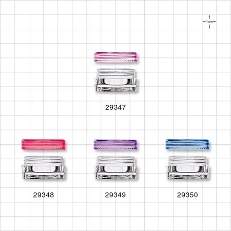 Square Clear Jar, with Pink Cap