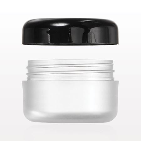 Frosted Jar and Black Cap, with Writeable Labels