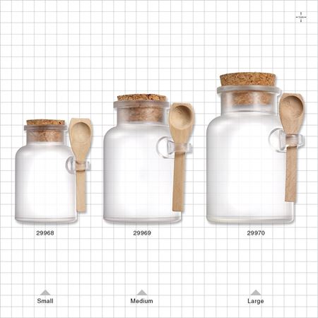 Small Frosted Apothecary Jar with Cap and Spoon