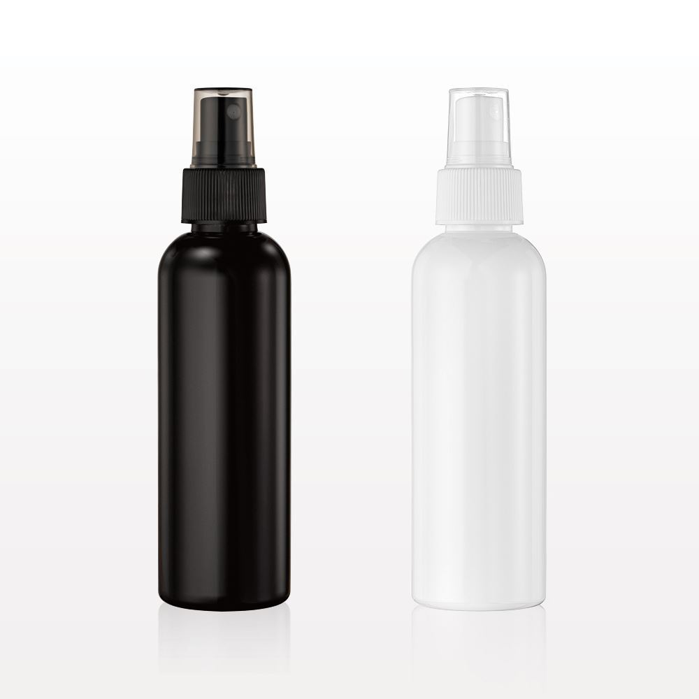 Bottle and Sprayer, Black with Overcap, Translucent Black