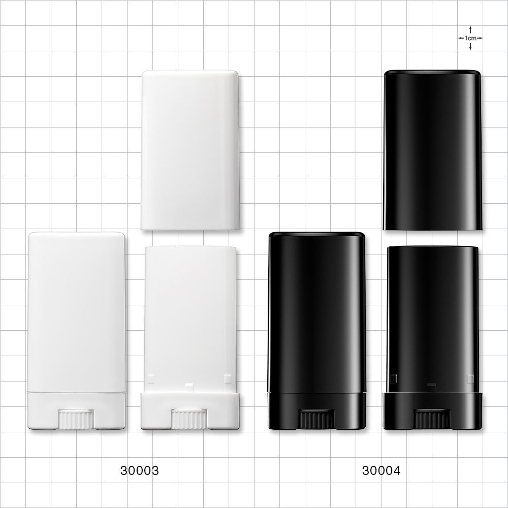 Oval Balm Container and Cap, White