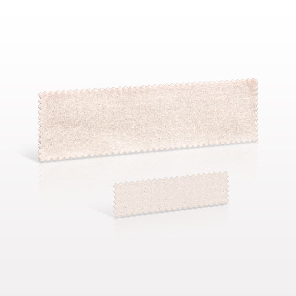 Unbleached Natural Muslin Waxing Strips with Zig Zag Edges, Large