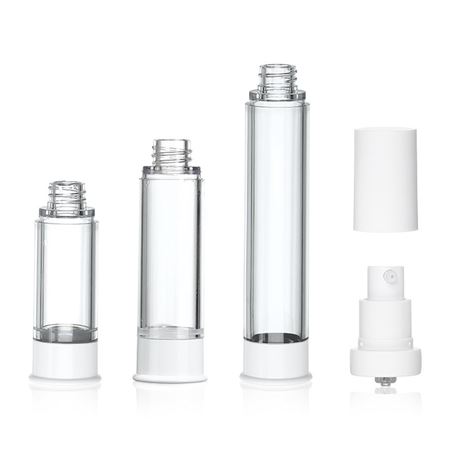 Airless Bottles with Lotion Pumps and Overcaps