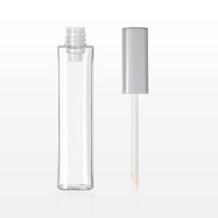 Square Vial with Flocked Doe Foot Lip Gloss Applicator Cap & Wiper