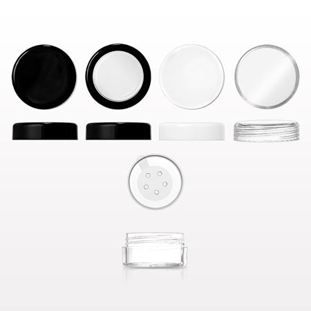 3 gram Sampling Jar with Flat Threaded Caps and Sifters