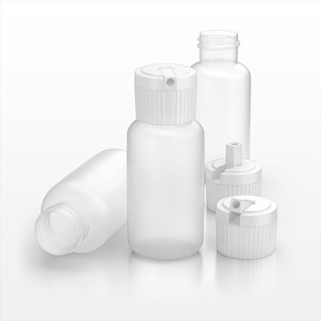 Squeeze Bottle, Natural and Ribbed Flip Top Cap, Natural